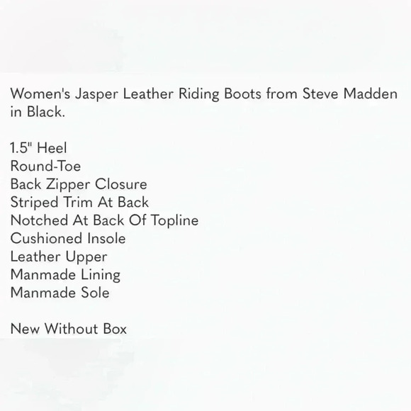 Steve Madden Women's Jasper Leather Riding Boots - 7.5M - Picture 9 of 9